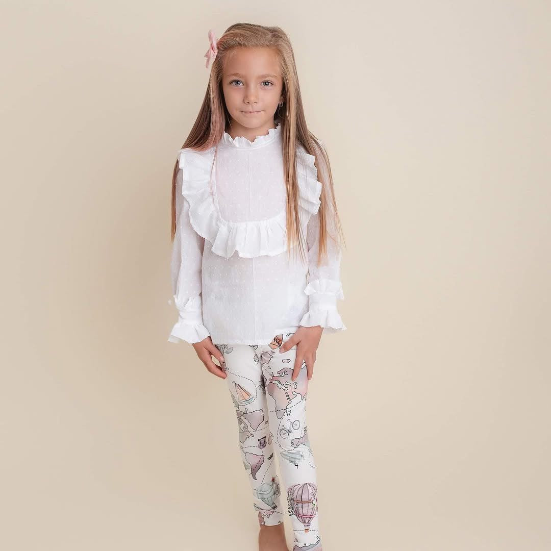 White Ruffle Blouse