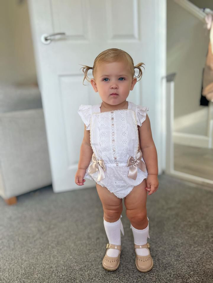 Poppy Romper White