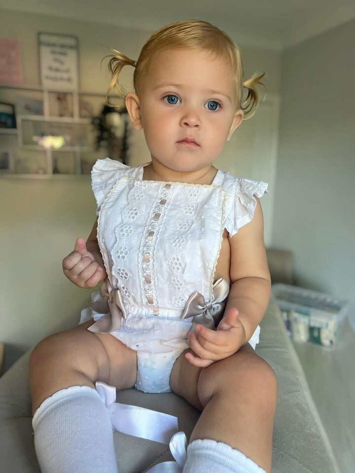 Poppy Romper White