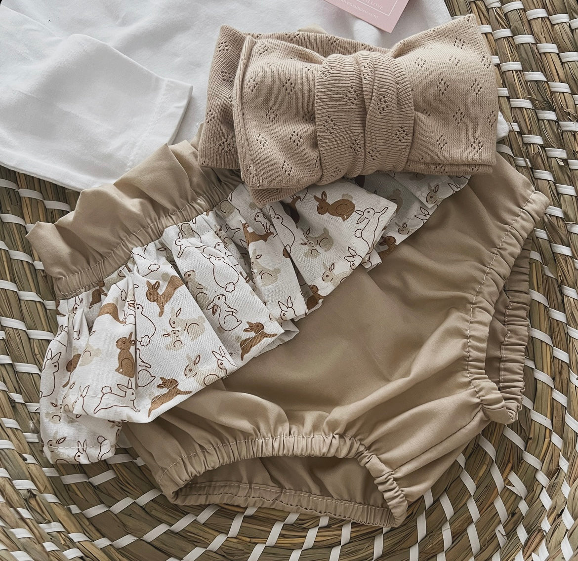 Bunny Neutral Ruffle Bloomers
