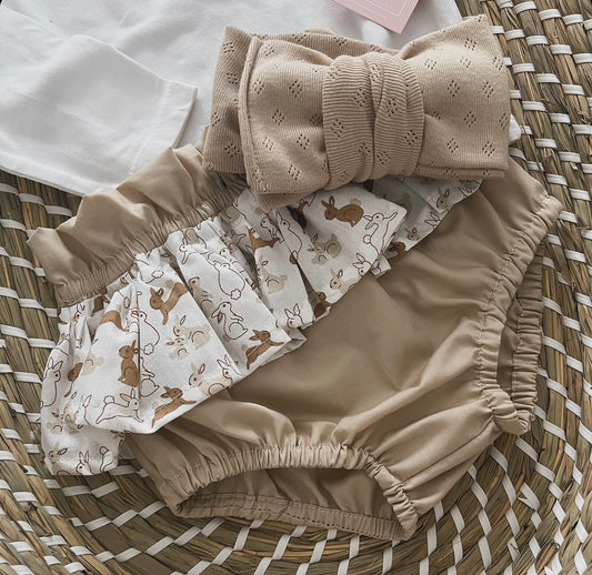 Bunny Neutral Ruffle Bloomers