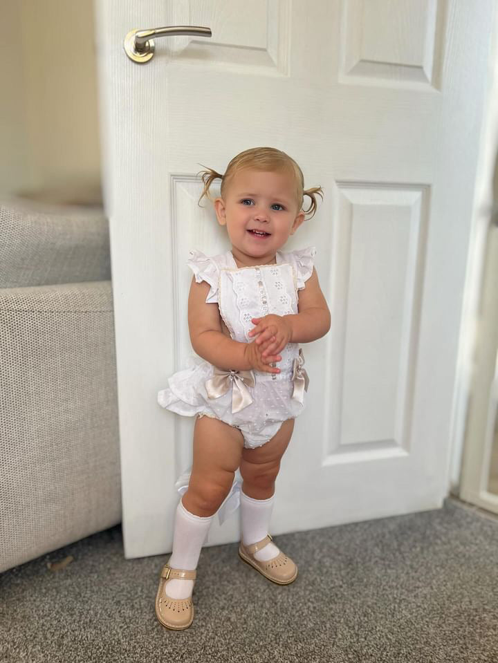 Poppy Romper White